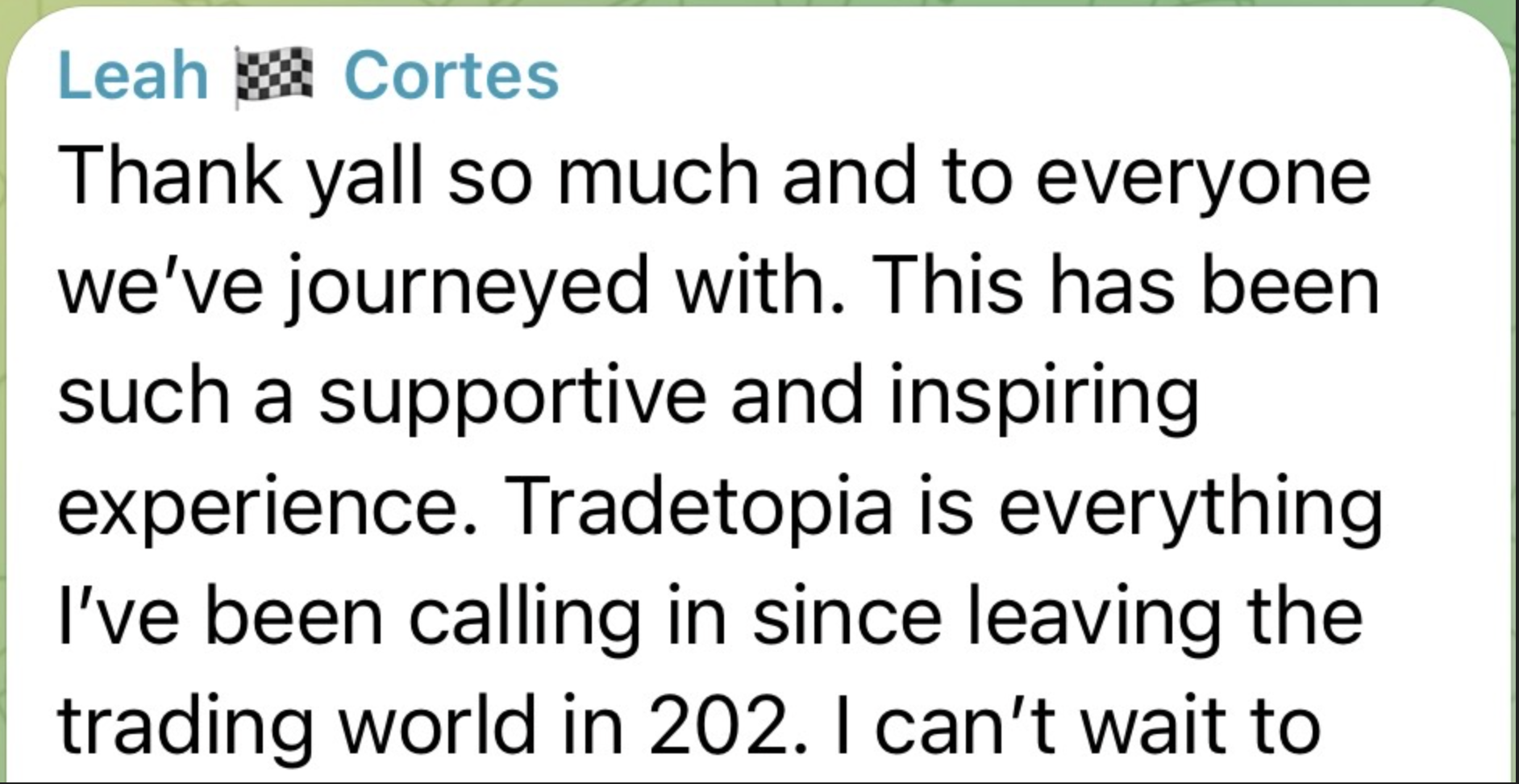 Trader testimonial
