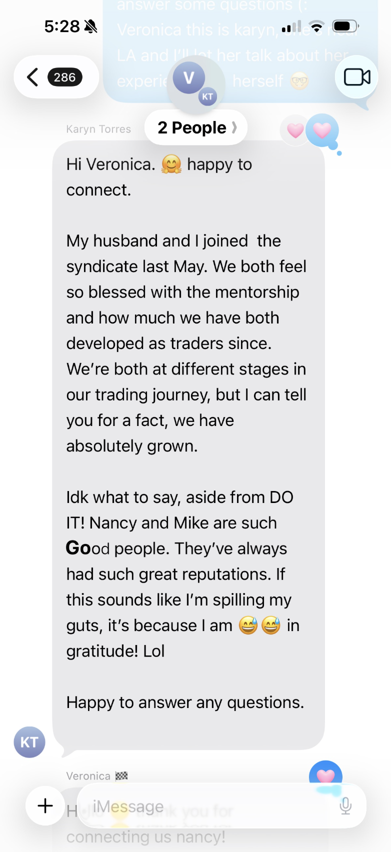 Trader testimonial